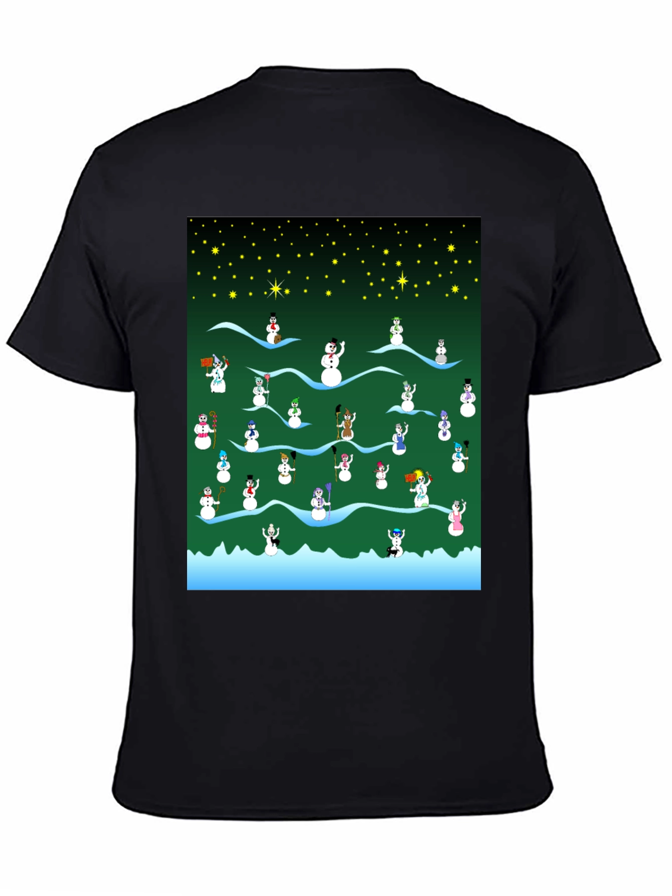 Snowman Christmas Pattern T-Shirt