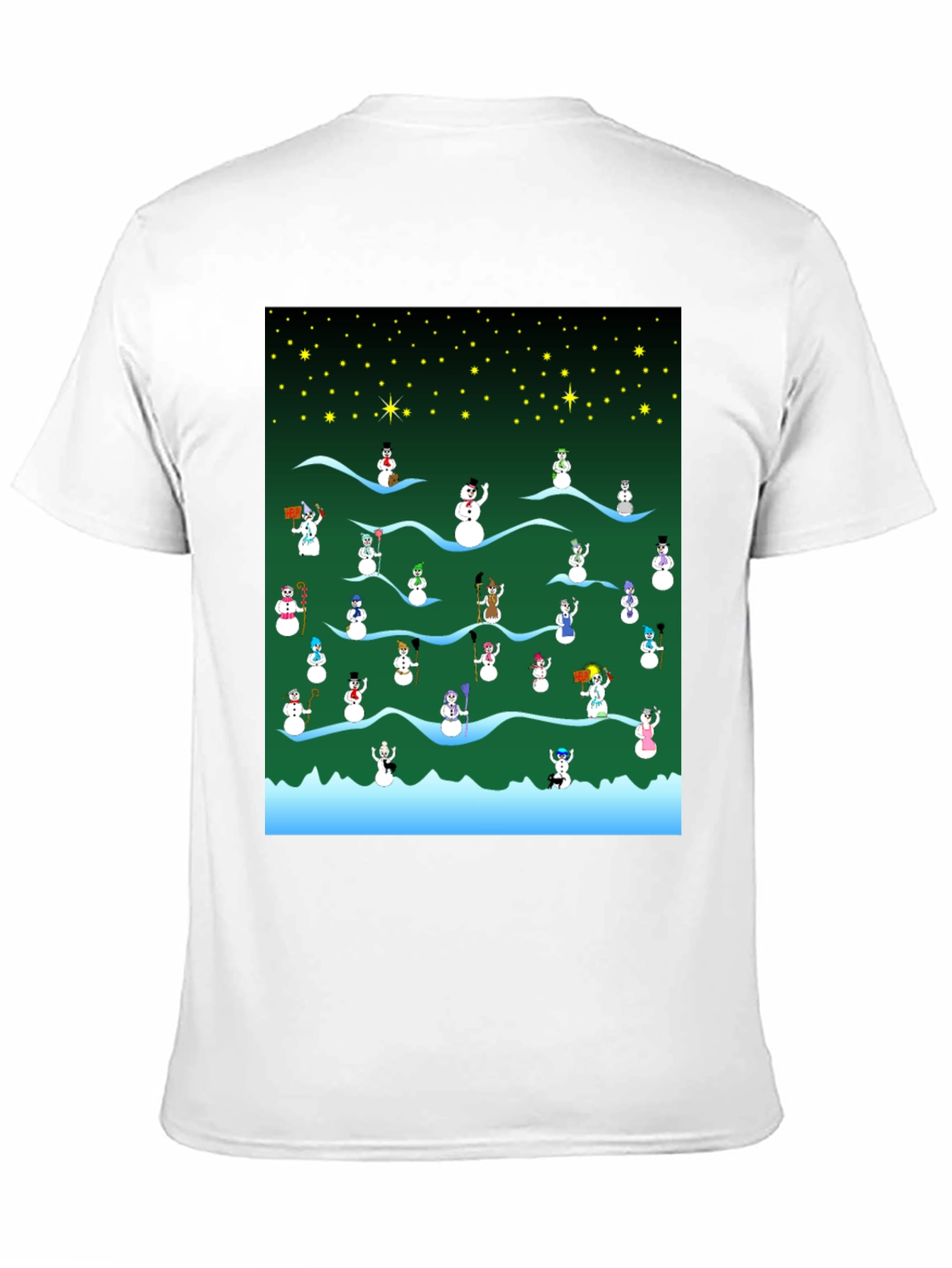 Snowman Christmas Pattern T-Shirt