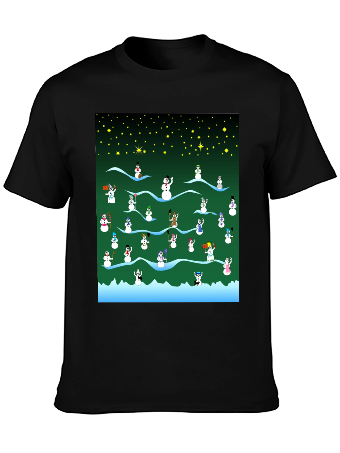 Snowman Christmas Pattern T-Shirt