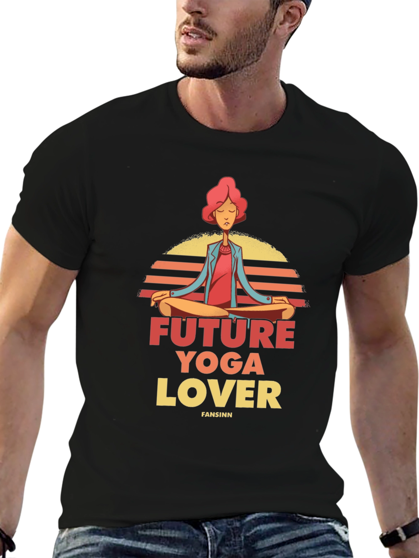 Future Yoga Lover Graphic Tee - Black