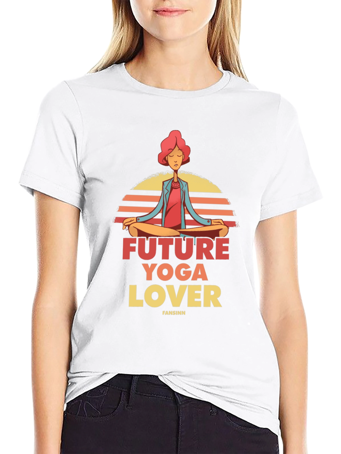 Future Yoga Lover Graphic Tee - Black