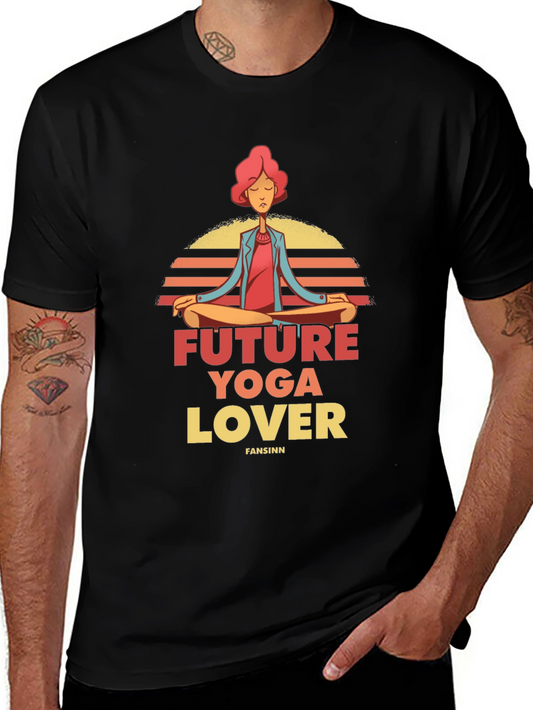 Future Yoga Lover Graphic Tee - Black