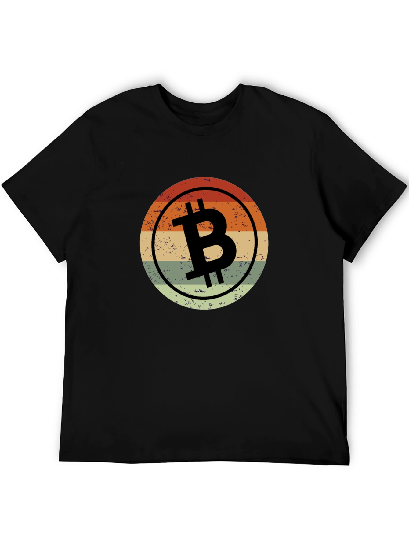 Retro Bitcoin BTC Logo Black T-Shirt