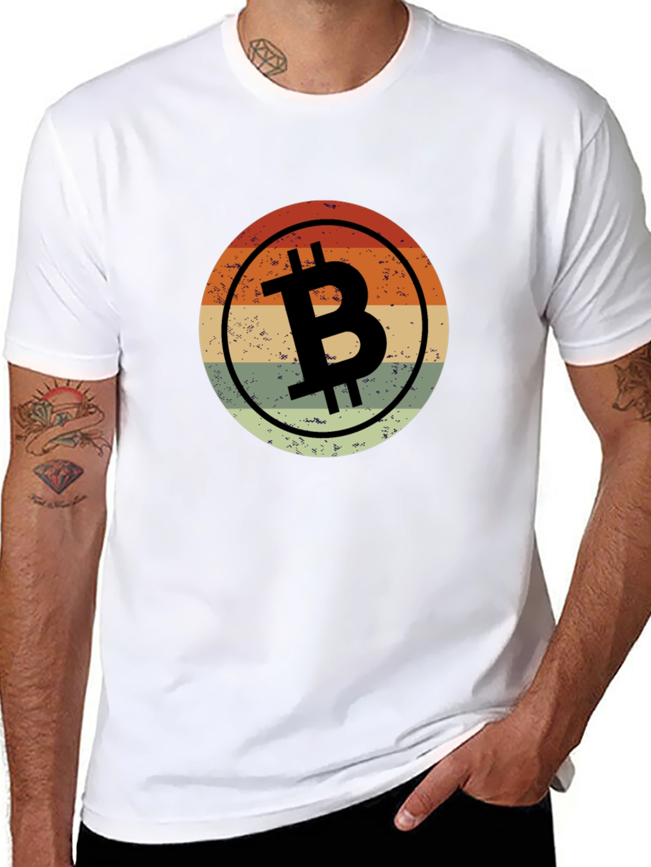Retro Bitcoin BTC Logo Black T-Shirt