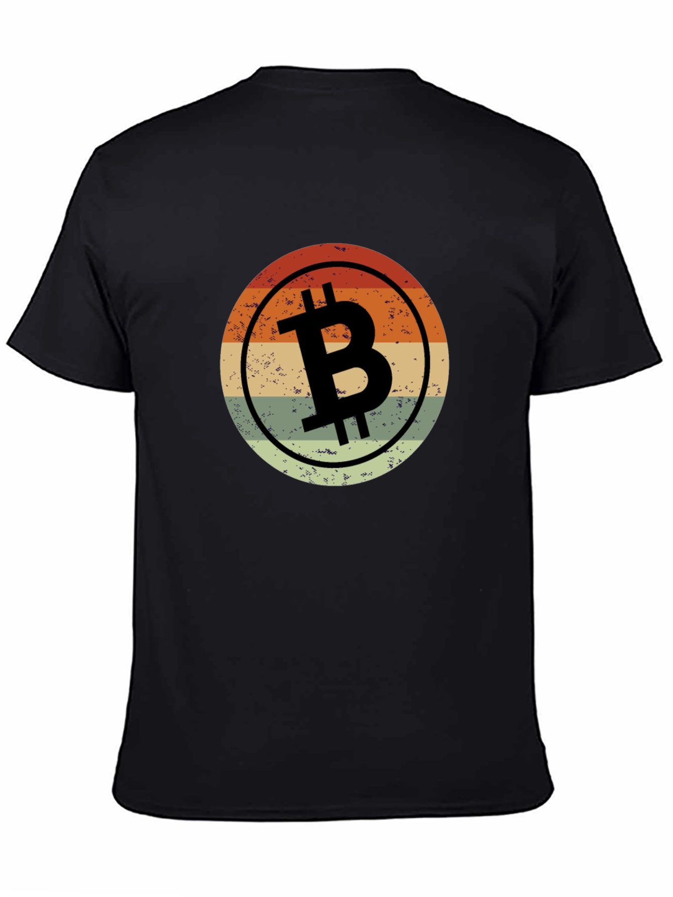 Retro Bitcoin BTC Logo Black T-Shirt
