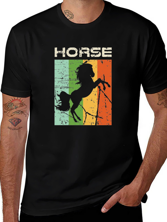 Vintage Horse Graphic Tee - Black Unisex Shirt