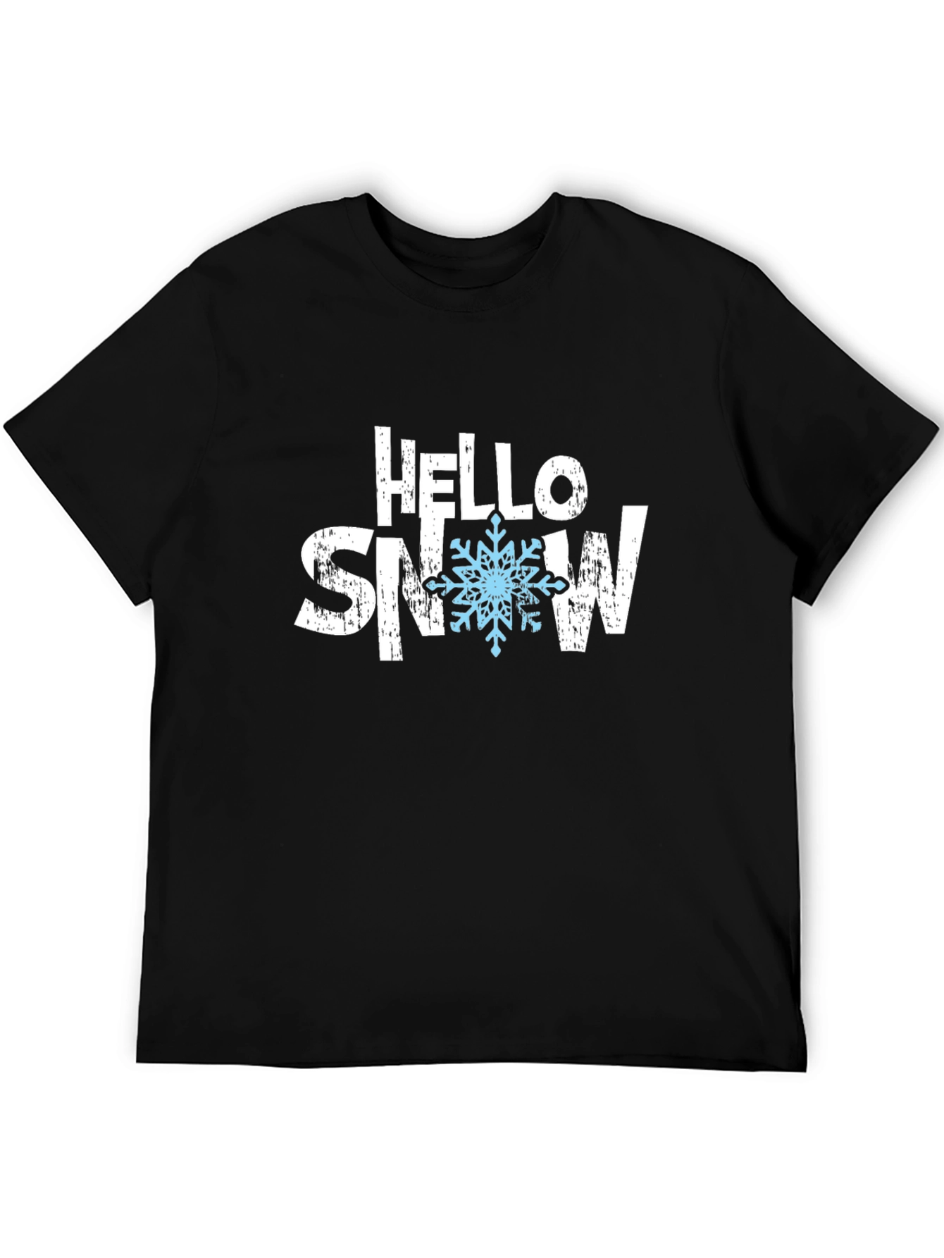 Hello Snow Black Graphic Tee