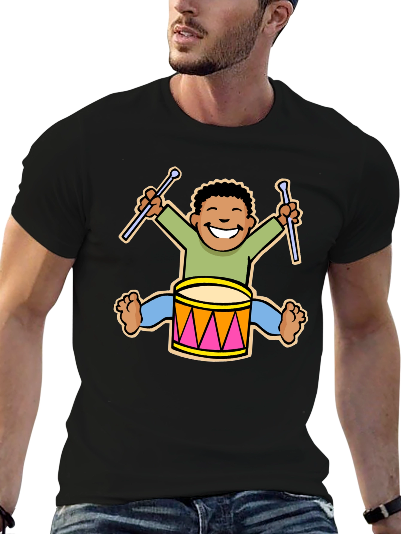 Drummer Boy Graphic Tee - Playful Design
