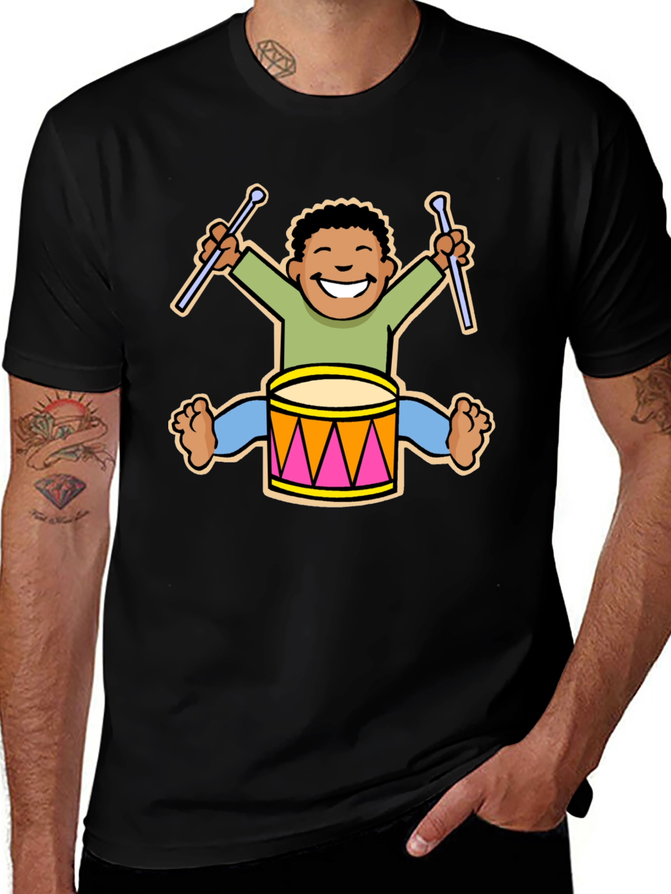 Drummer Boy Graphic Tee - Playful Design