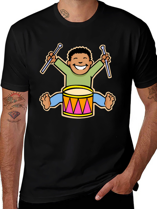 Drummer Boy Graphic Tee - Playful Design