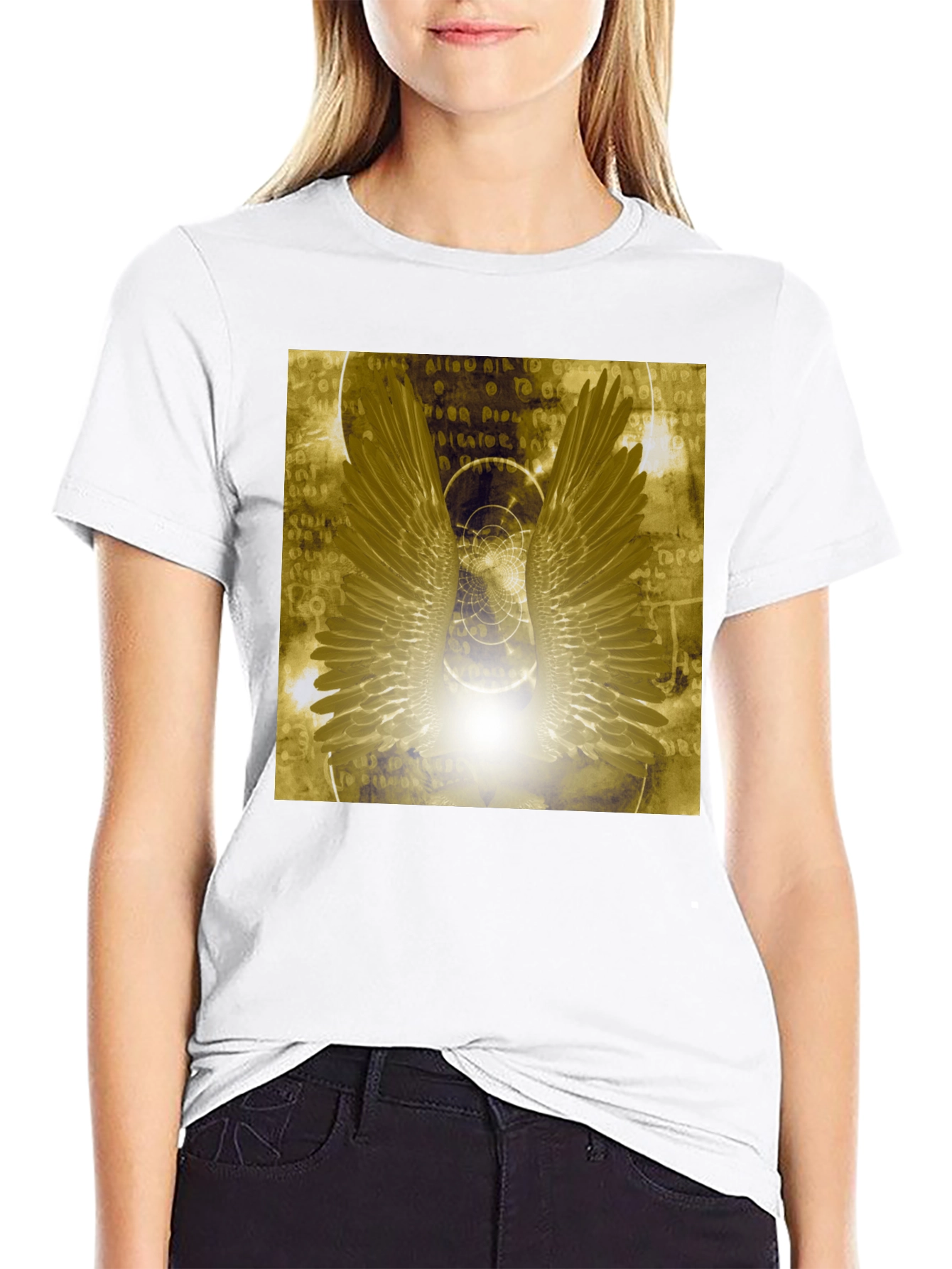 Wings Graphic Tee - Black Cotton Blend