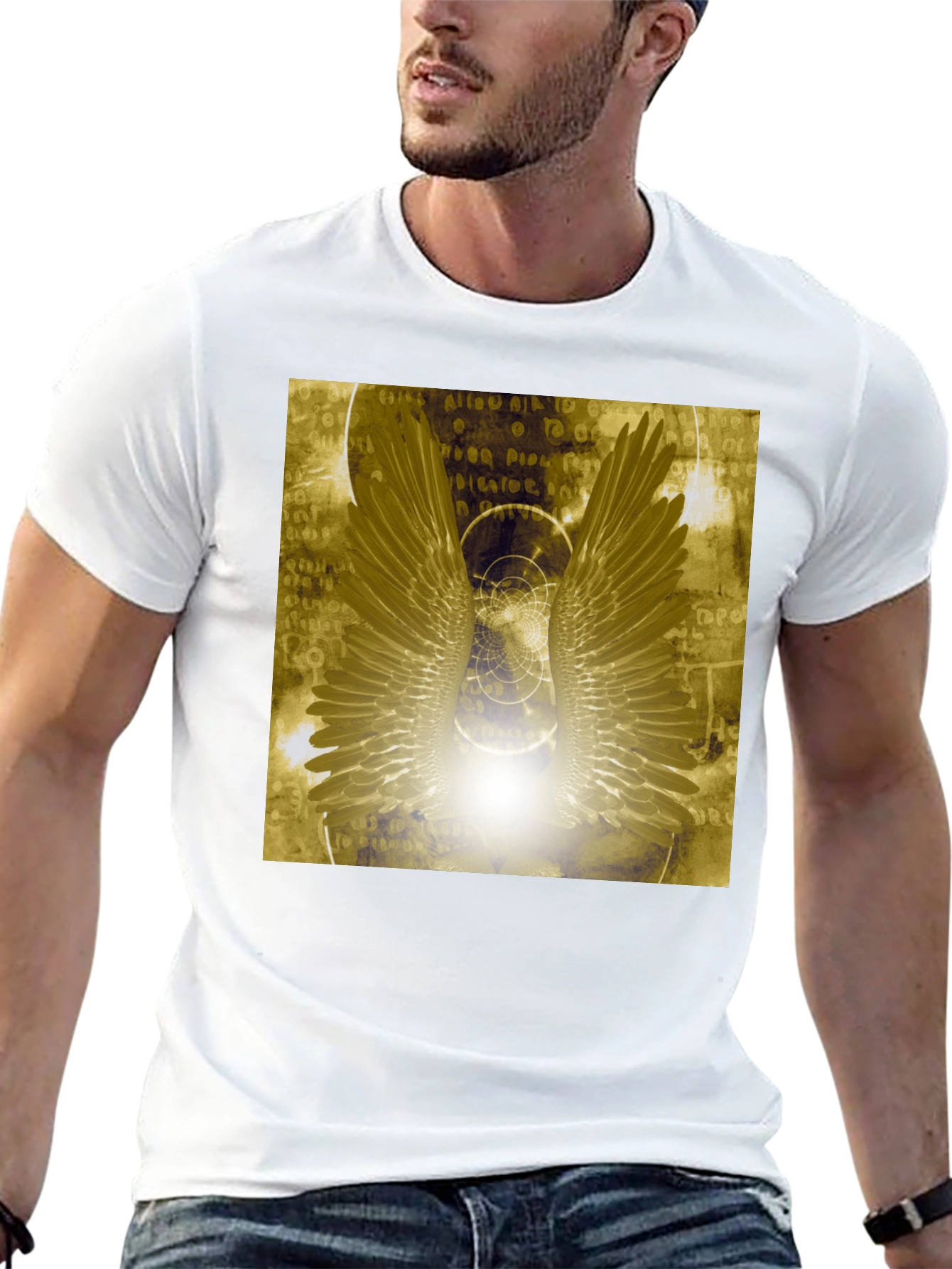 Wings Graphic Tee - Black Cotton Blend