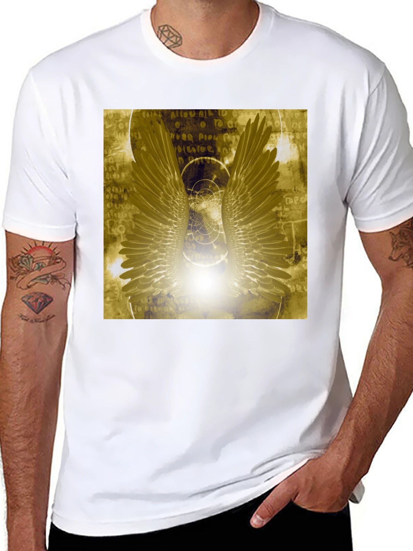 Wings Graphic Tee - Black Cotton Blend