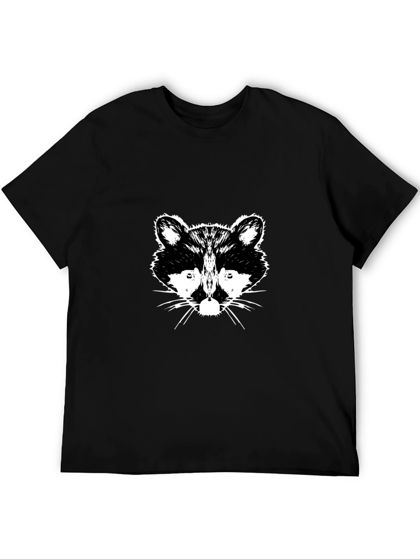 Raccoon Graphic Print Black T-Shirt