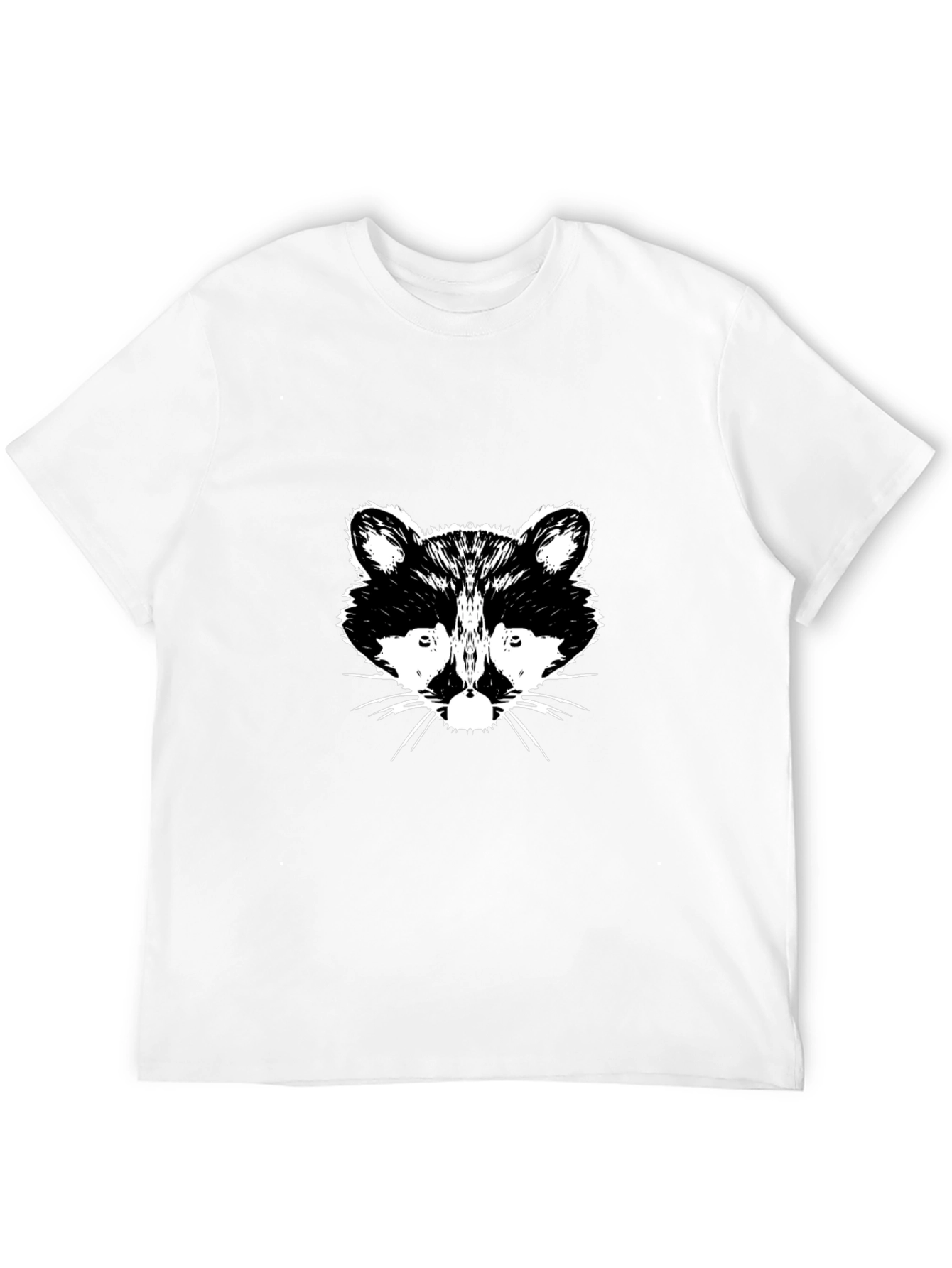 Raccoon Graphic Print Black T-Shirt