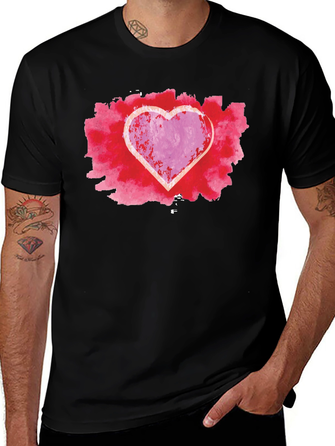 Heart Graphic Black Tee