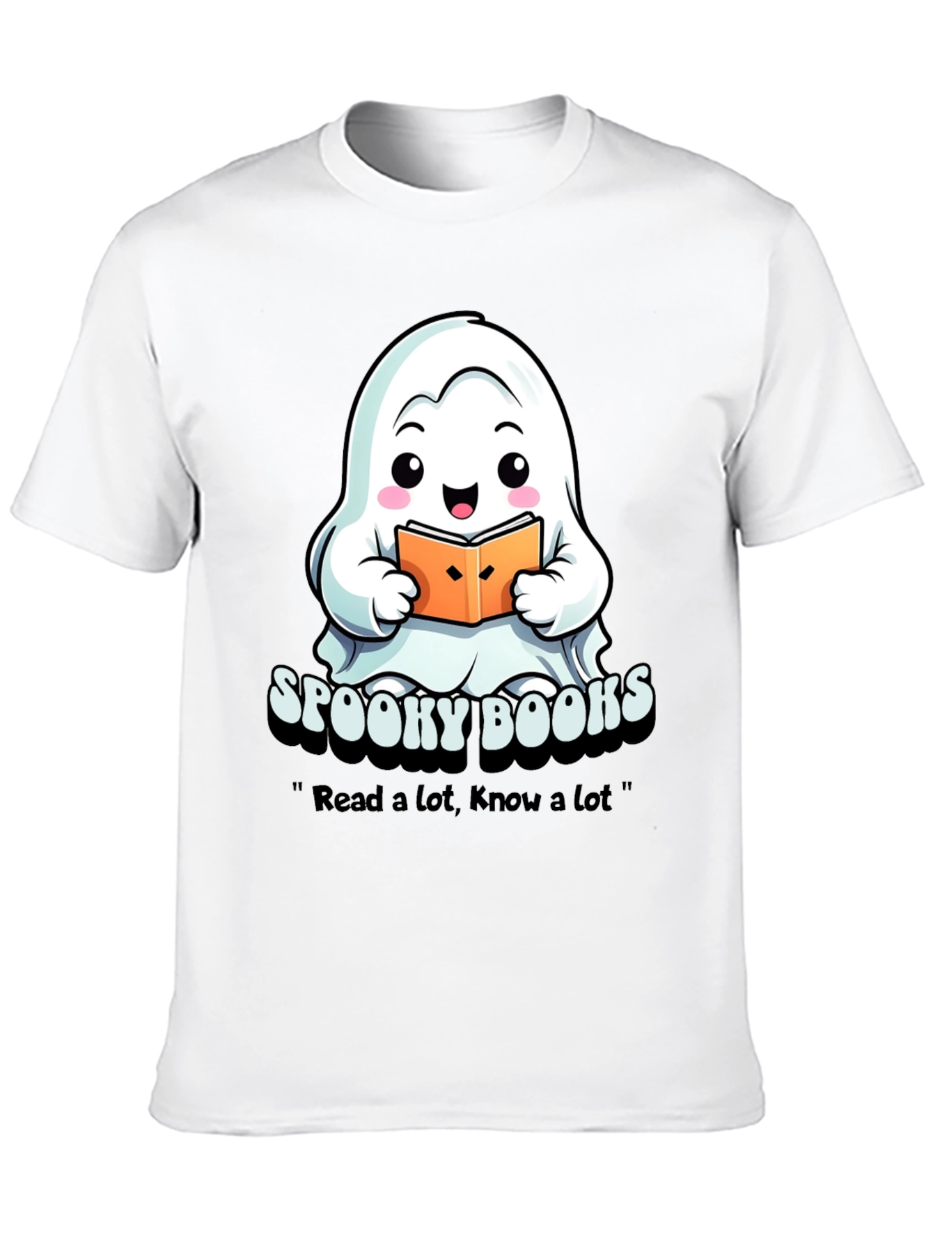 Spooky Books Ghost T-Shirt - Halloween Reading Tee