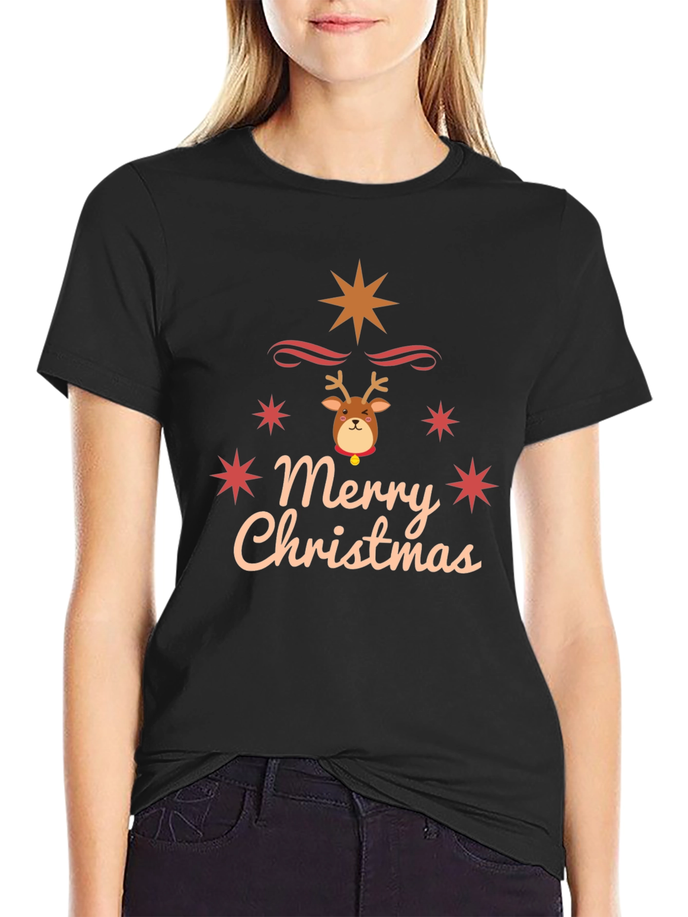 Festive Merry Christmas Reindeer T-Shirt