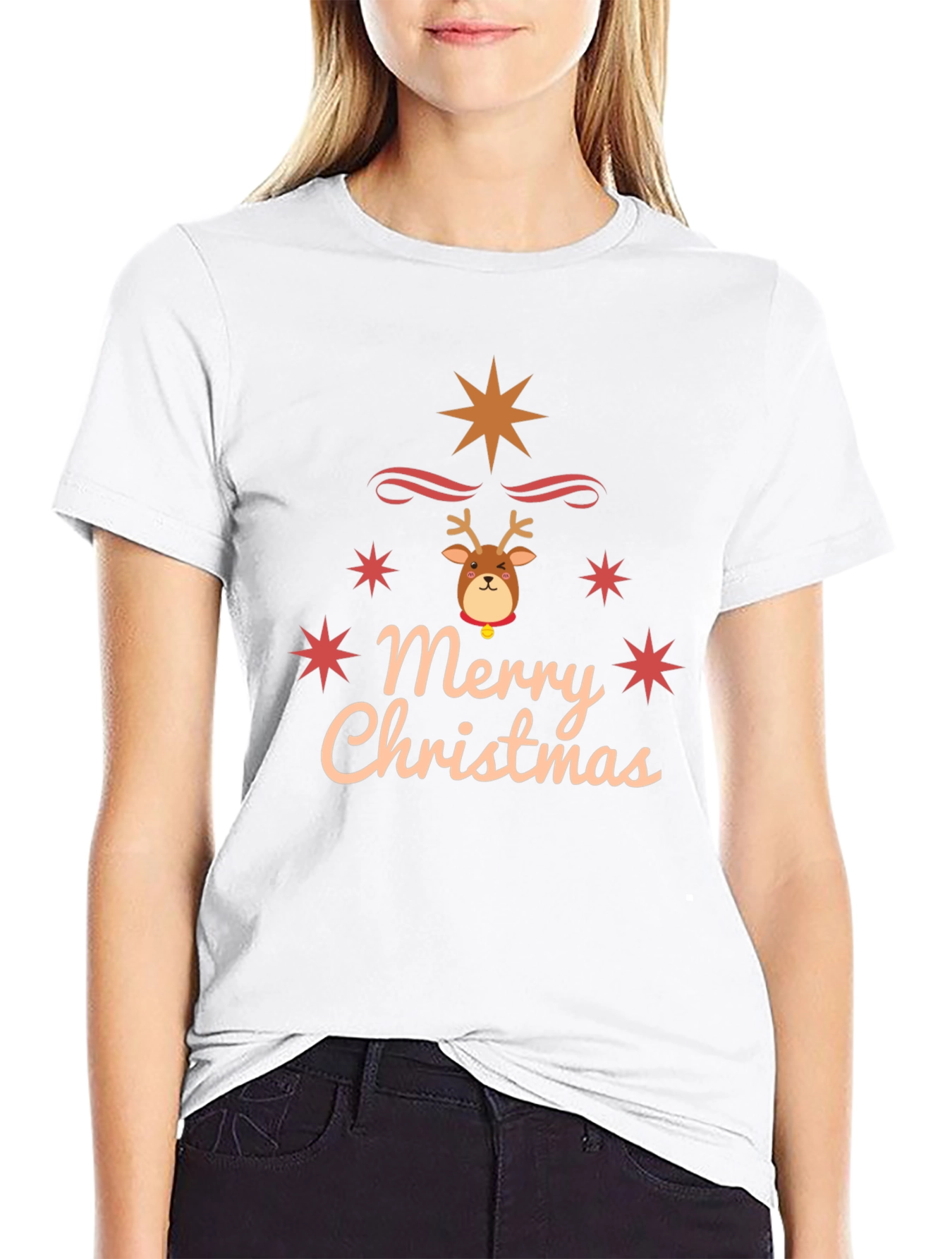 Festive Merry Christmas Reindeer T-Shirt