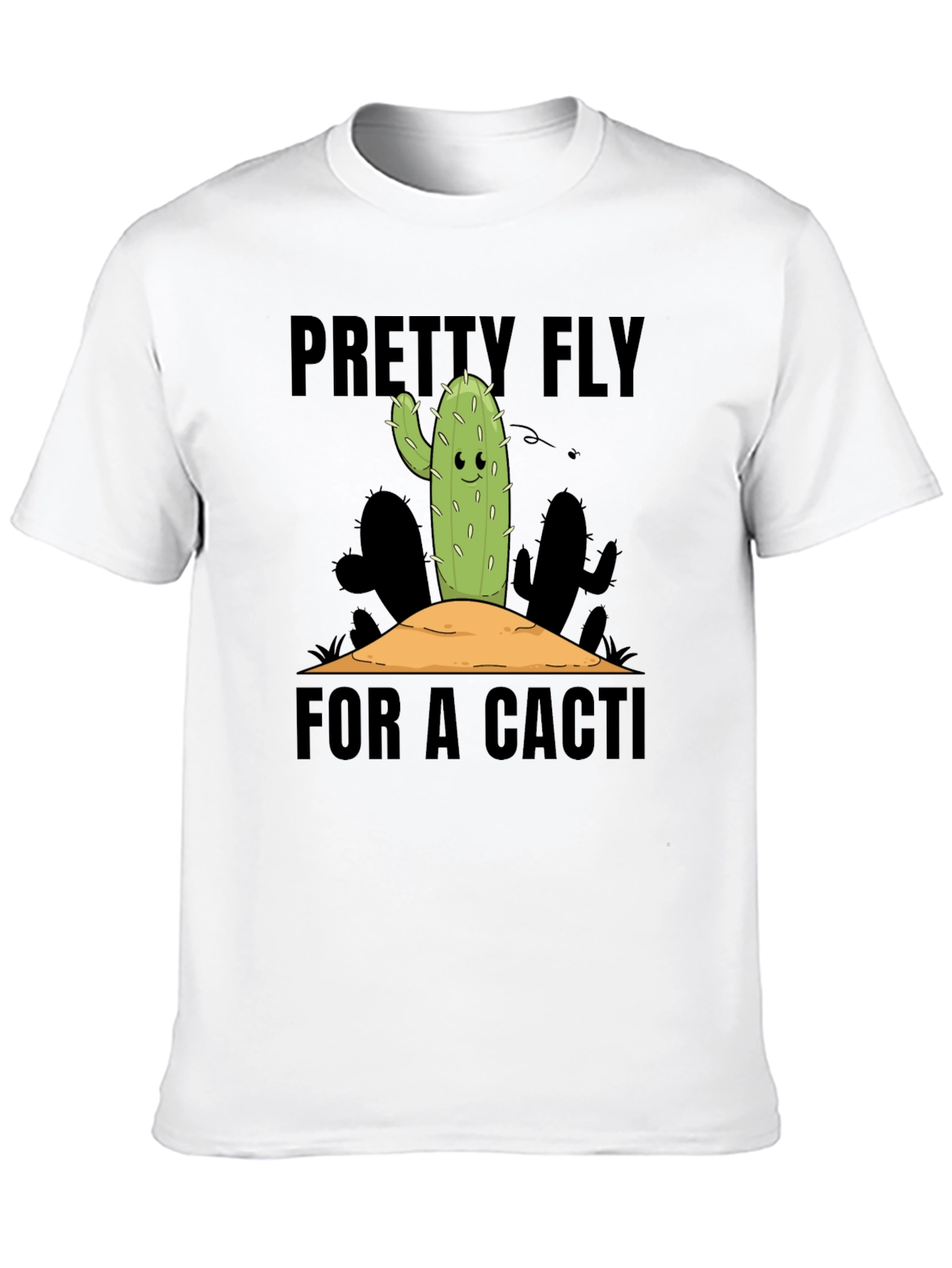 Pretty Fly Cactus Graphic Tee - Black Cotton Shirt