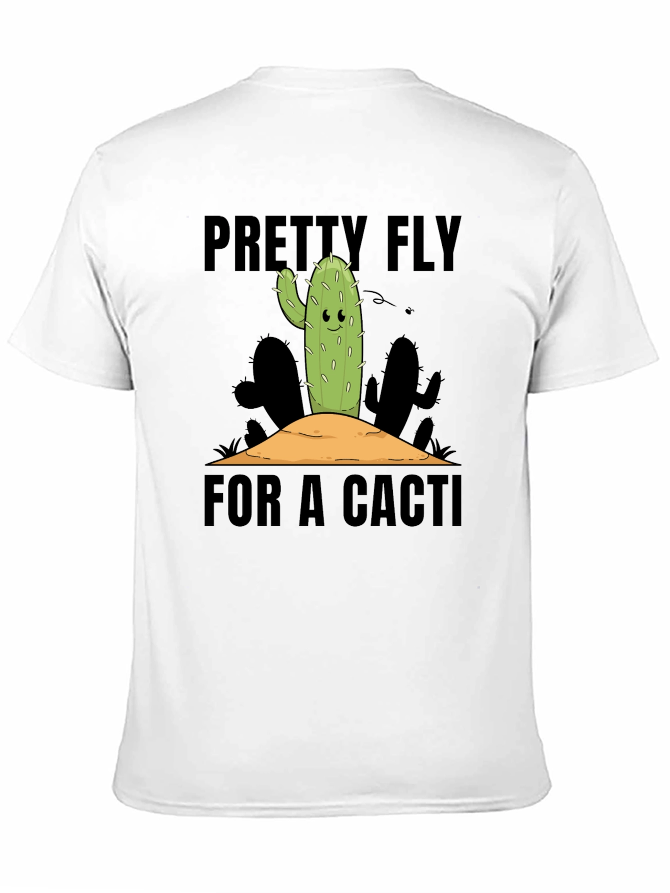Pretty Fly Cactus Graphic Tee - Black Cotton Shirt