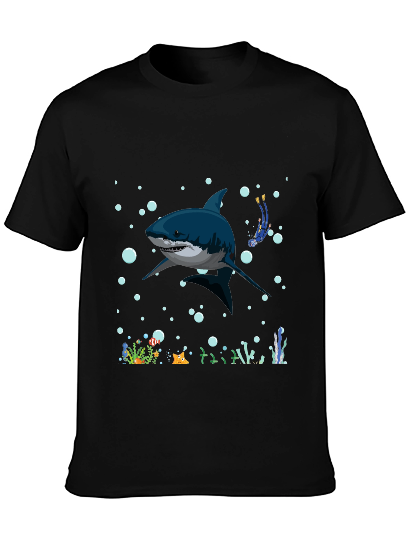 Shark Diver Graphic T-Shirt - Underwater Adventure
