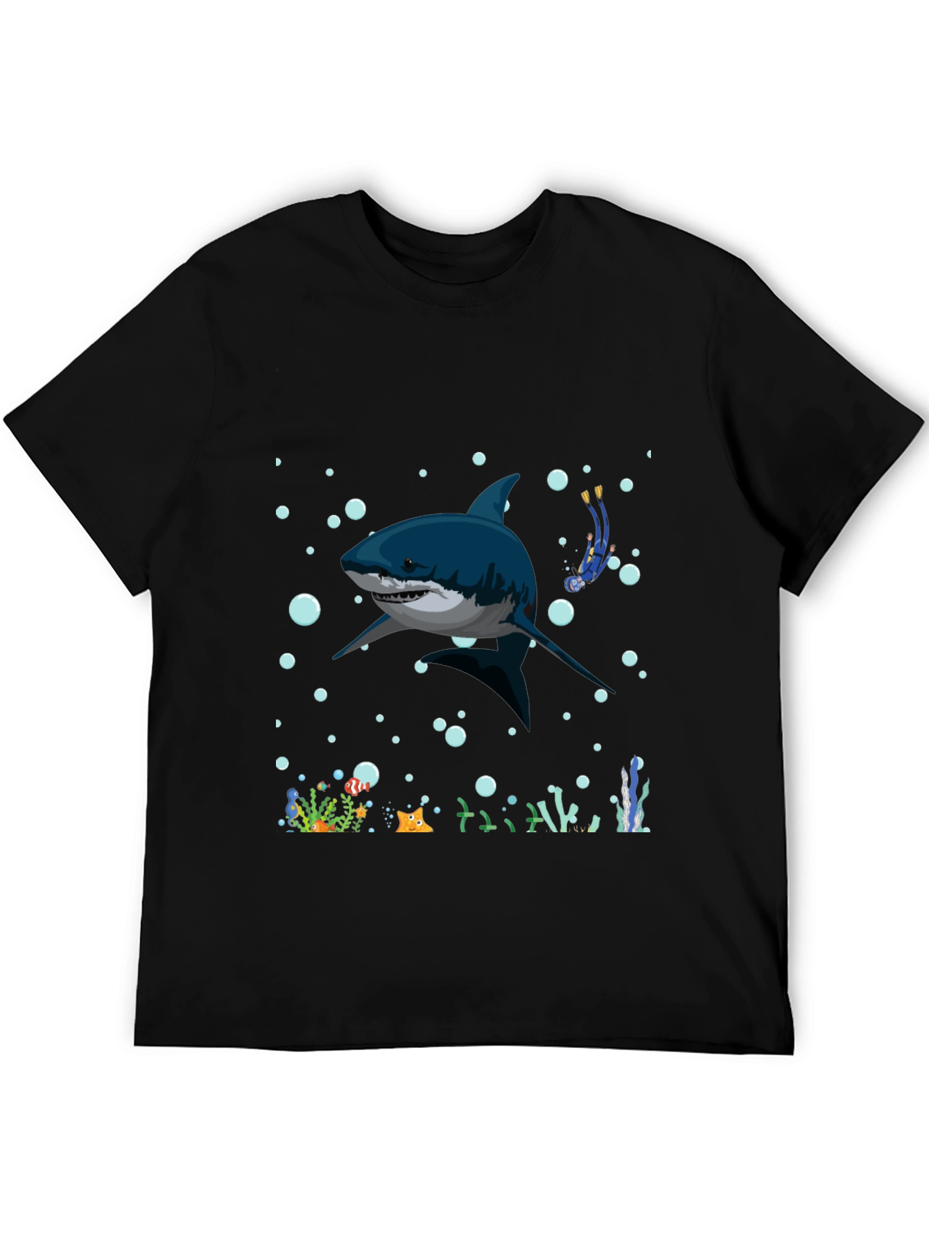 Shark Diver Graphic T-Shirt - Underwater Adventure
