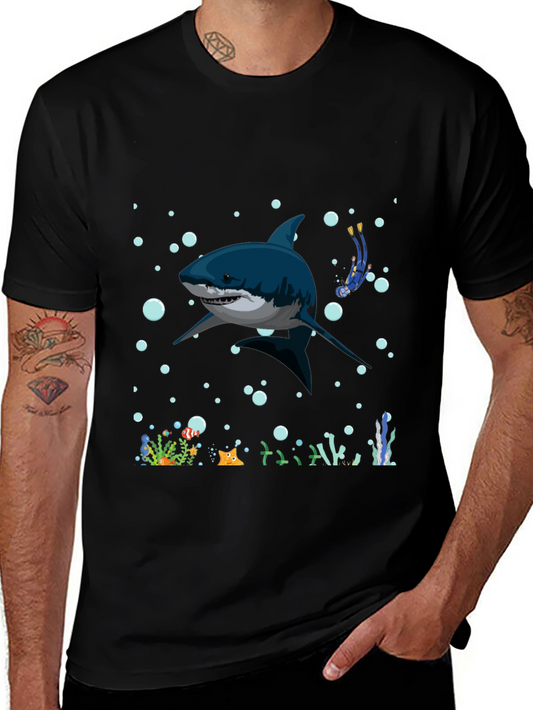 Shark Diver Graphic T-Shirt - Underwater Adventure