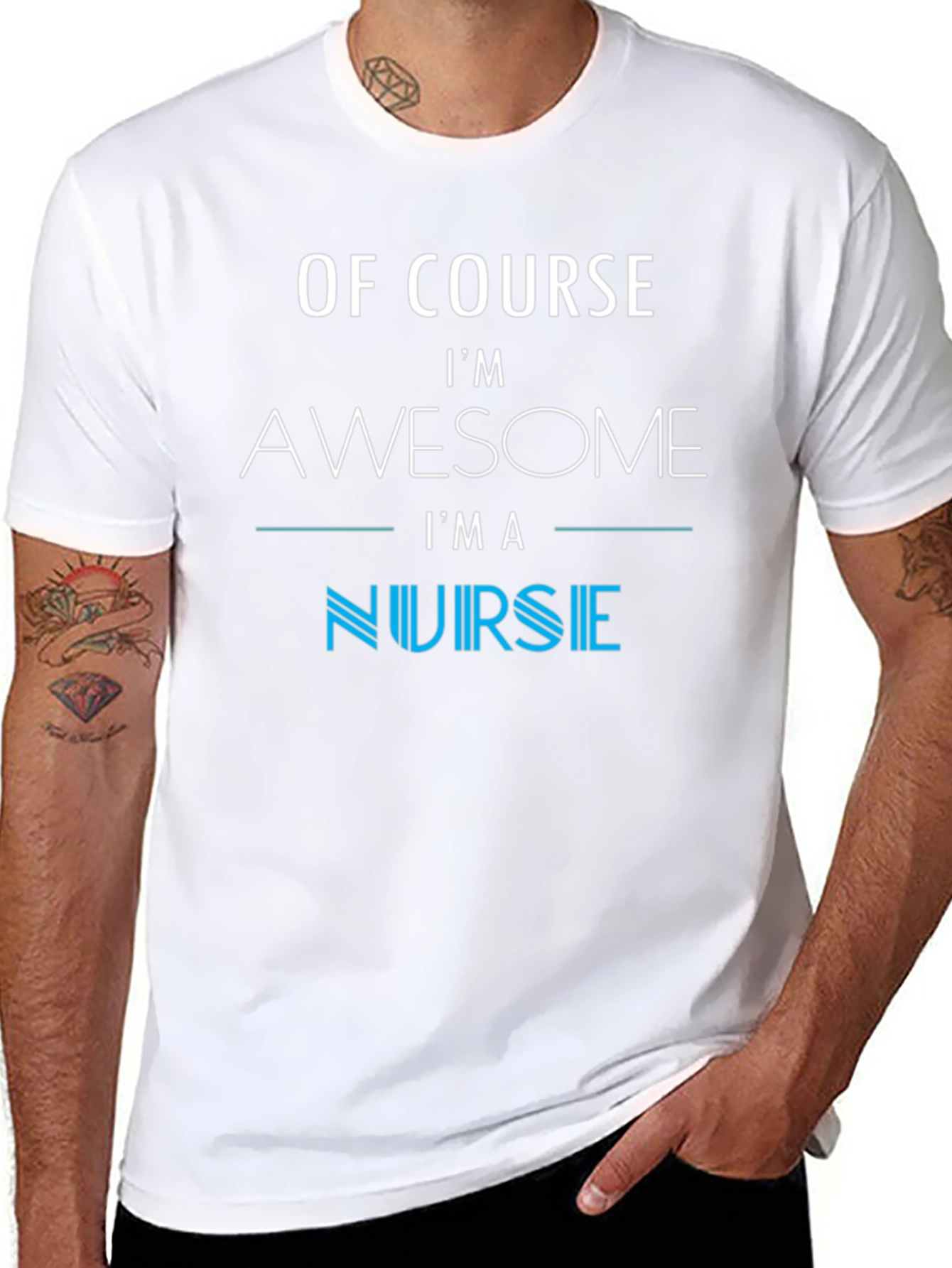Awesome Nurse Graphic Tee - Black