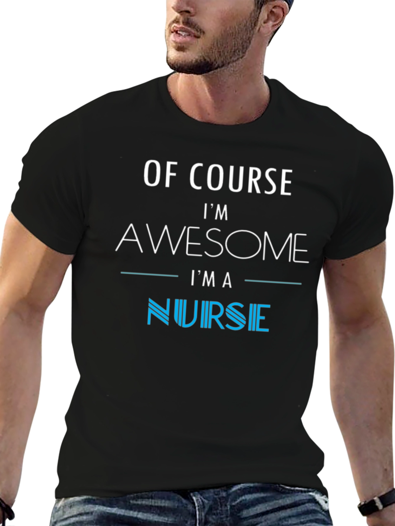 Awesome Nurse Graphic Tee - Black