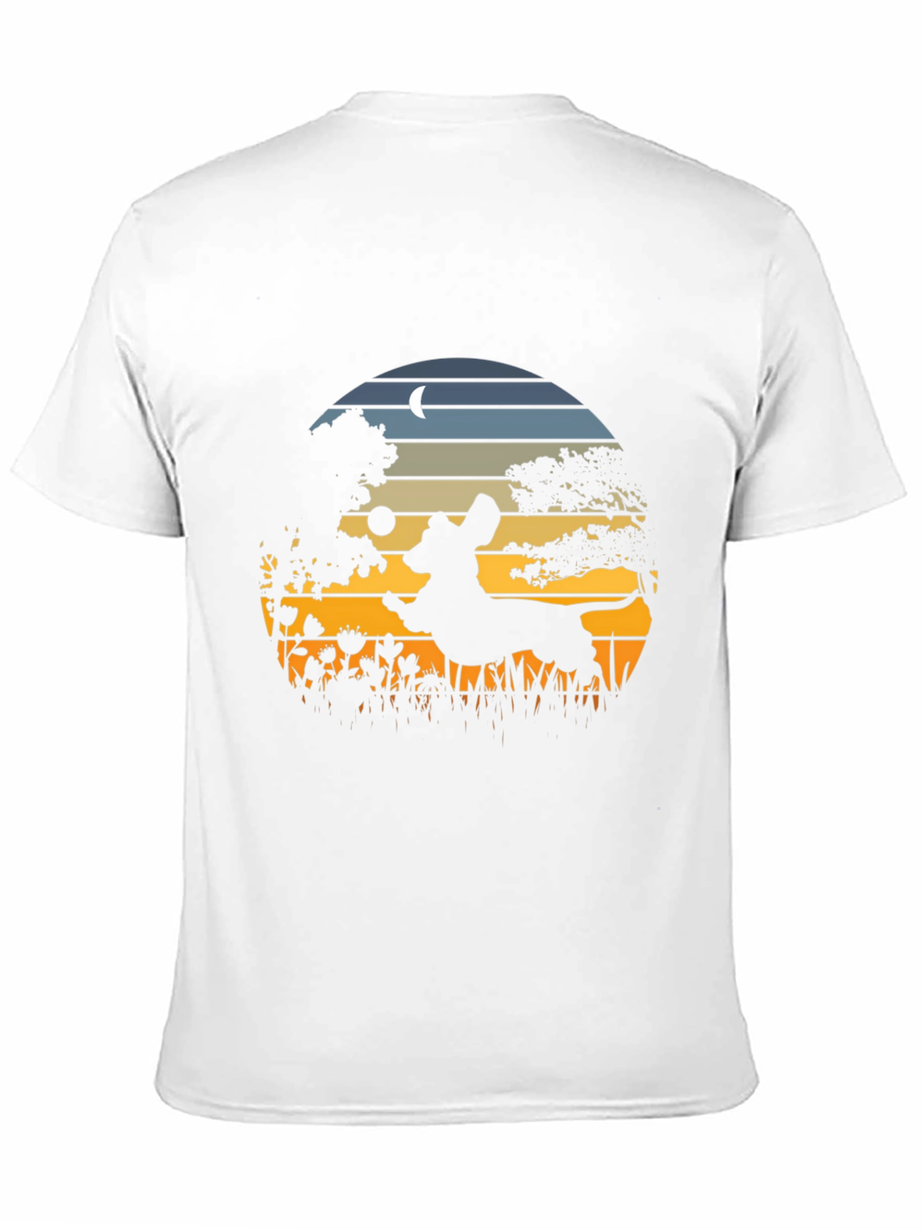 Dachshund Silhouette Tee - Sunset Scene Design