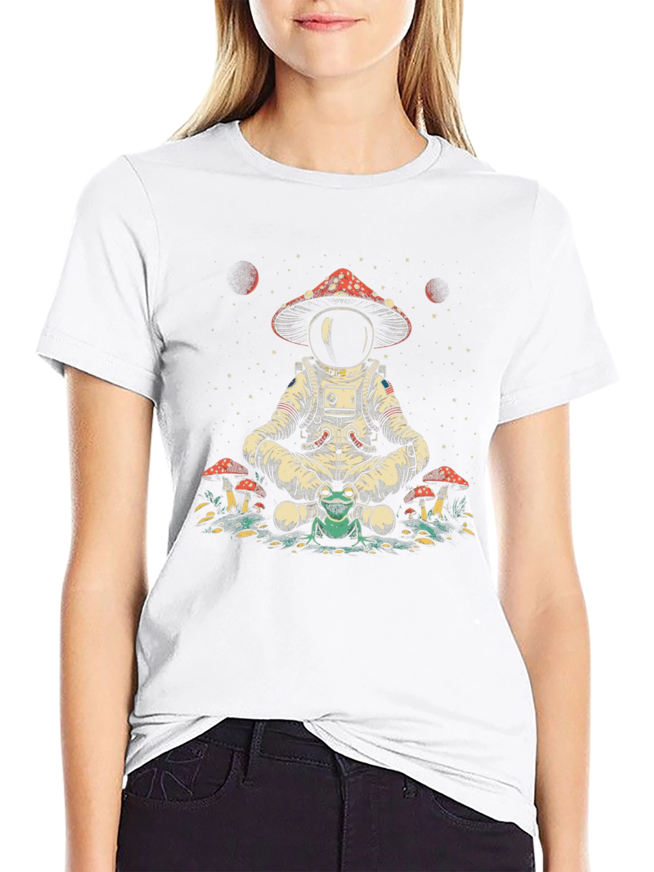 Astronaut Frog Mushroom Graphic Tee