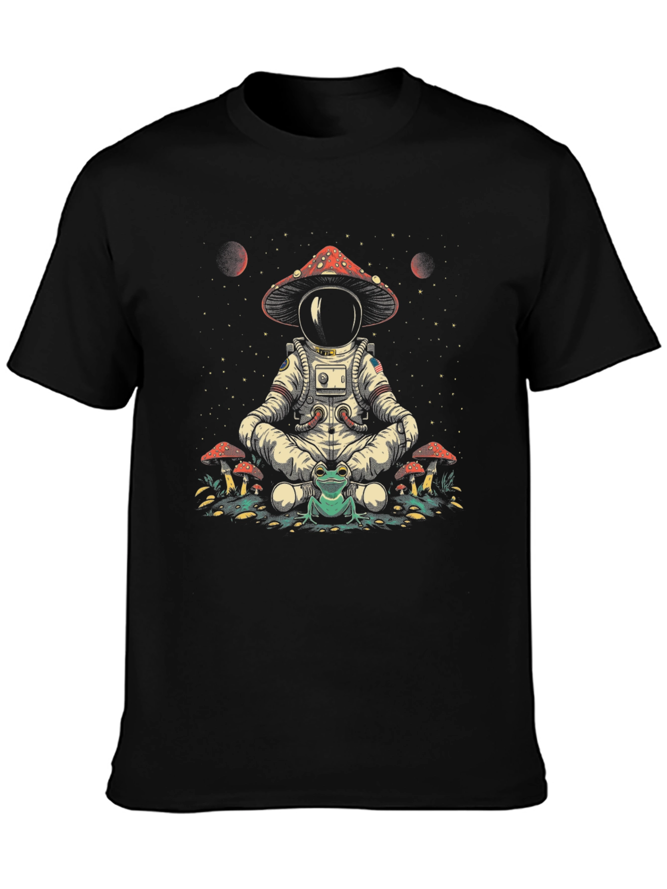 Astronaut Frog Mushroom Graphic Tee