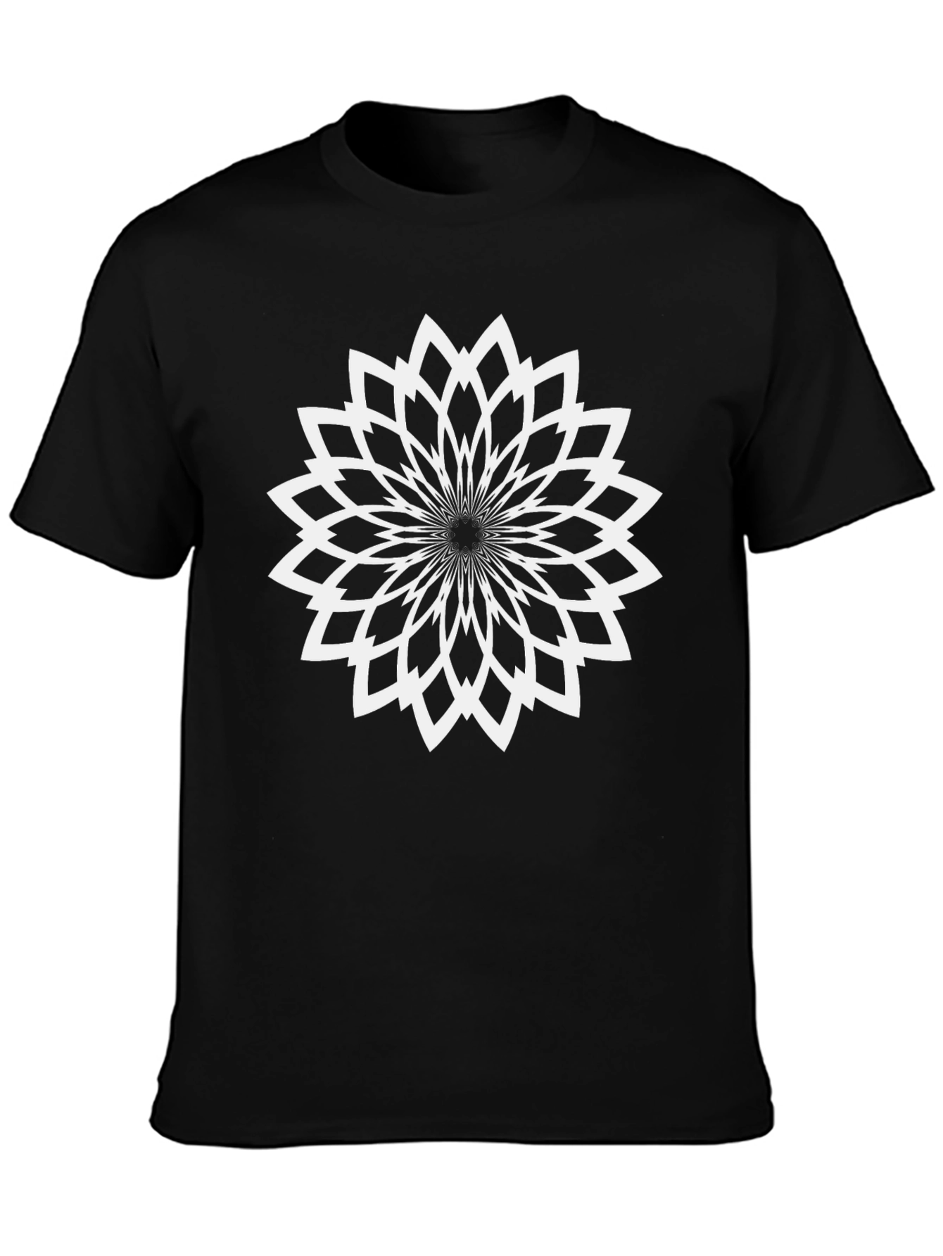 Geometric Flower Graphic Tee - Modern Style