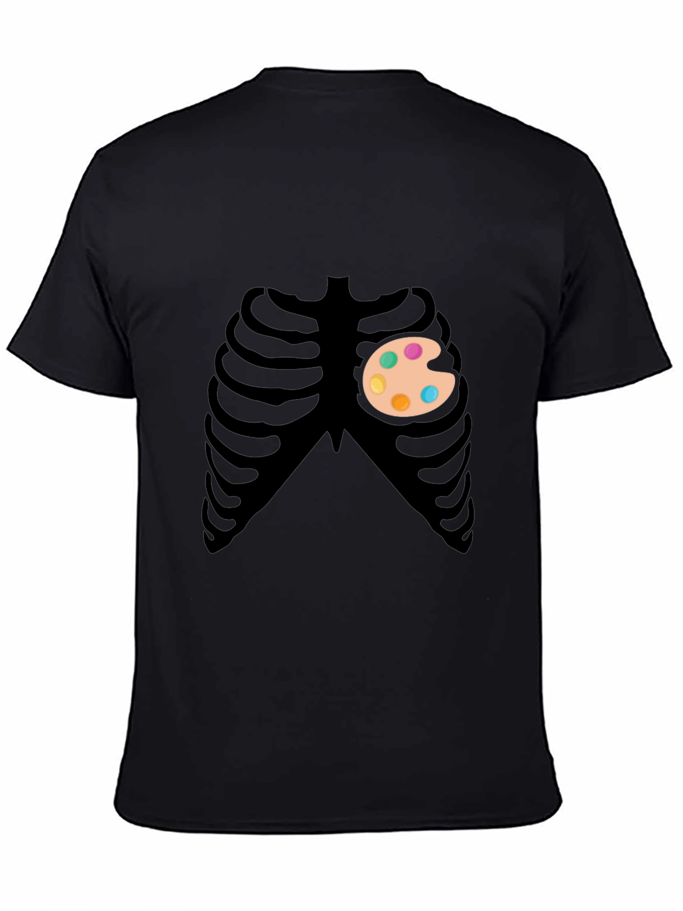 Artsy Skeleton Graphic Tee - Creative Heart T-Shirt