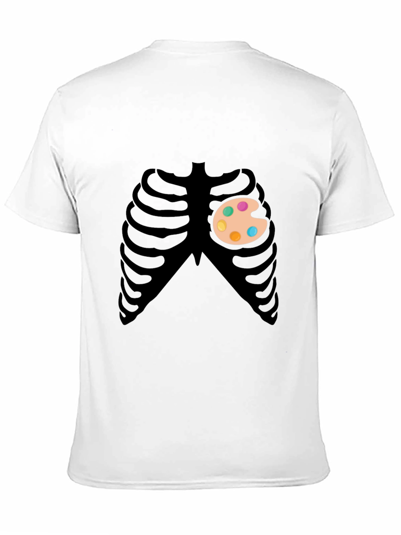 Artsy Skeleton Graphic Tee - Creative Heart T-Shirt