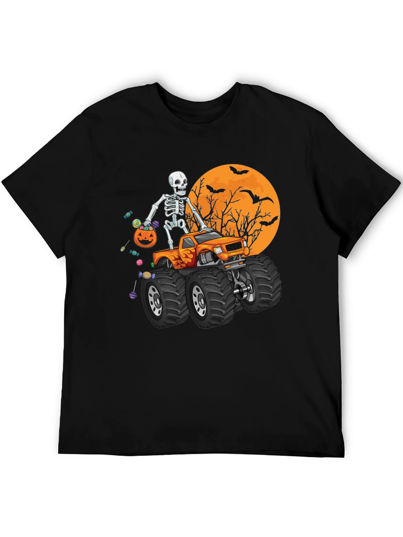 Halloween Skeleton Monster Truck T-Shirt