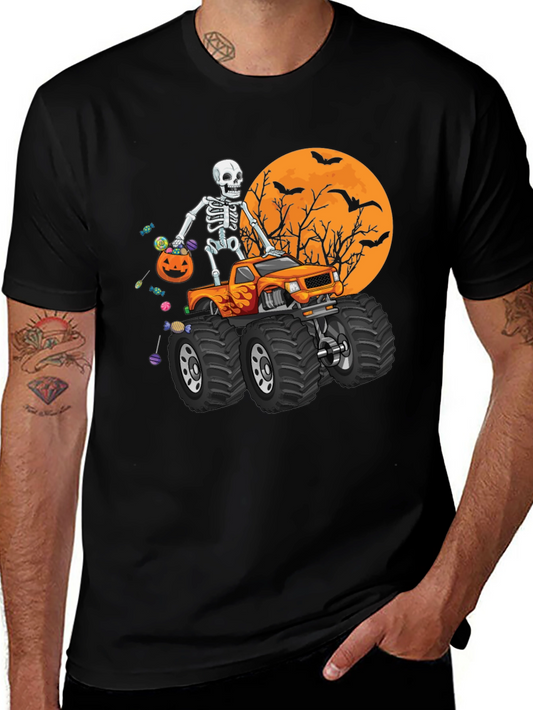 Halloween Skeleton Monster Truck T-Shirt