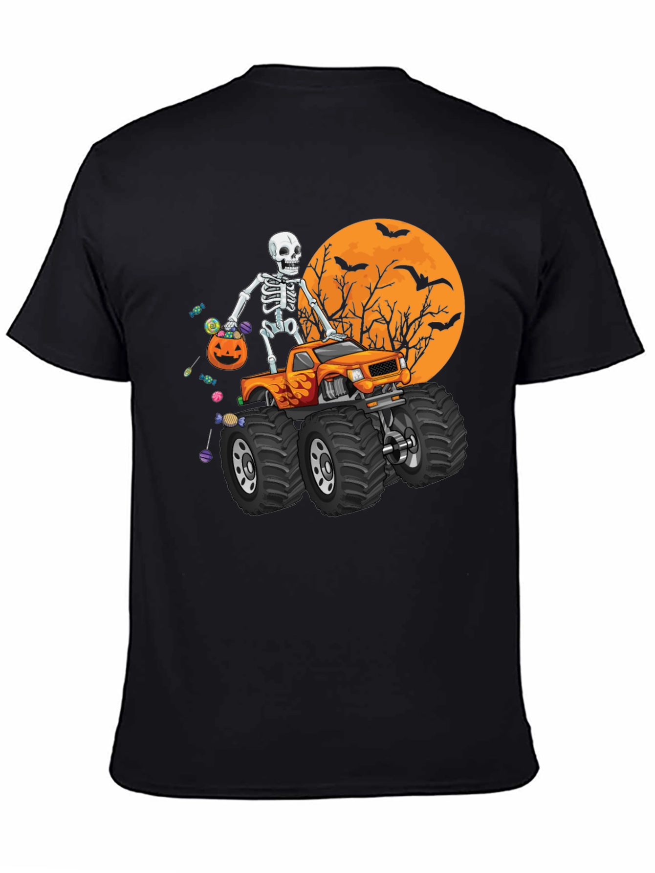 Halloween Skeleton Monster Truck T-Shirt