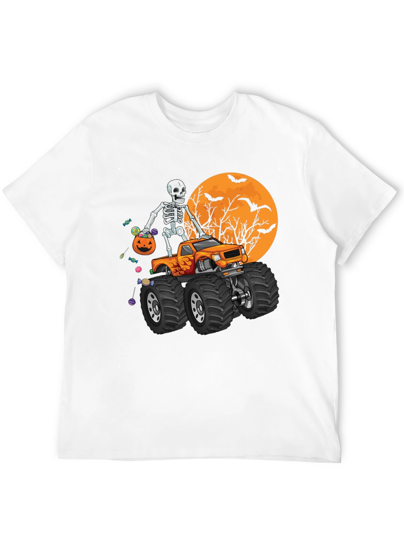 Halloween Skeleton Monster Truck T-Shirt