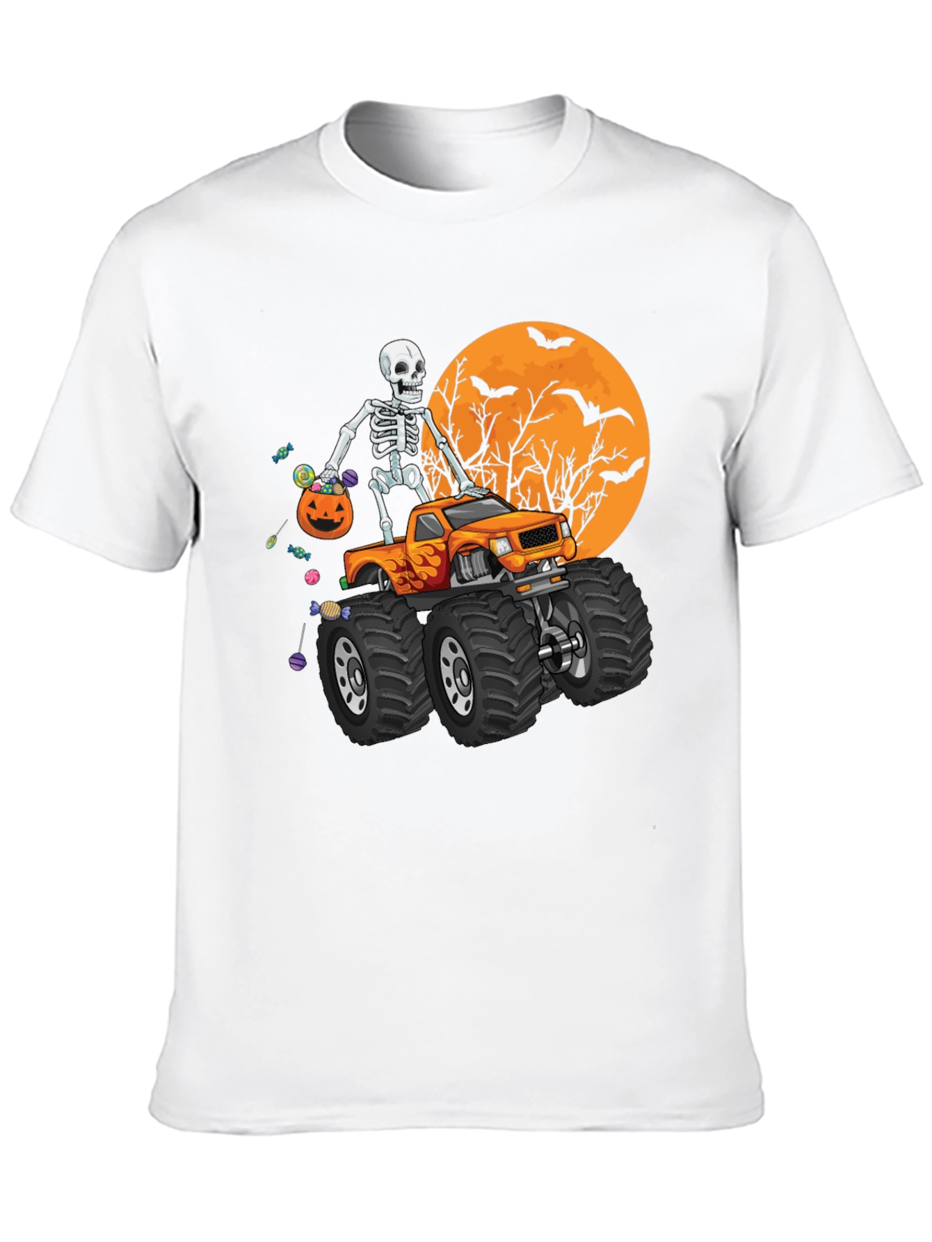 Halloween Skeleton Monster Truck T-Shirt