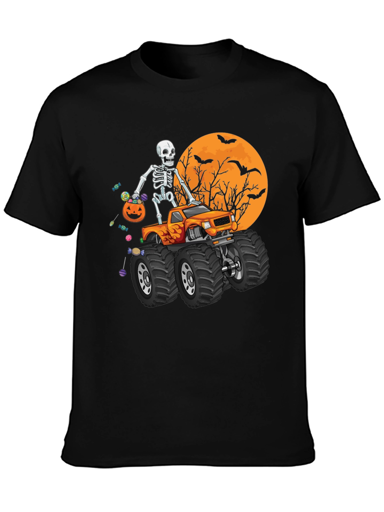 Halloween Skeleton Monster Truck T-Shirt