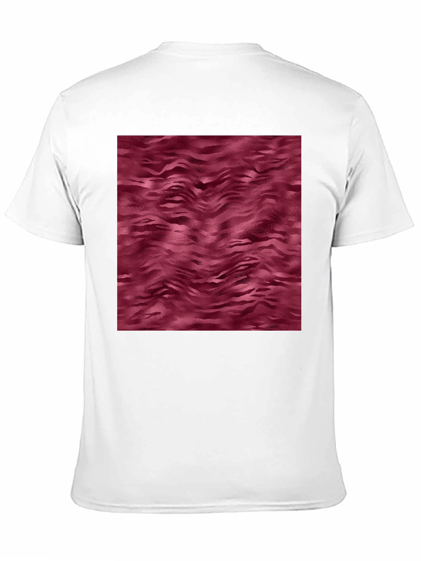 Abstract Maroon Wave Pattern Mens Black T-Shirt