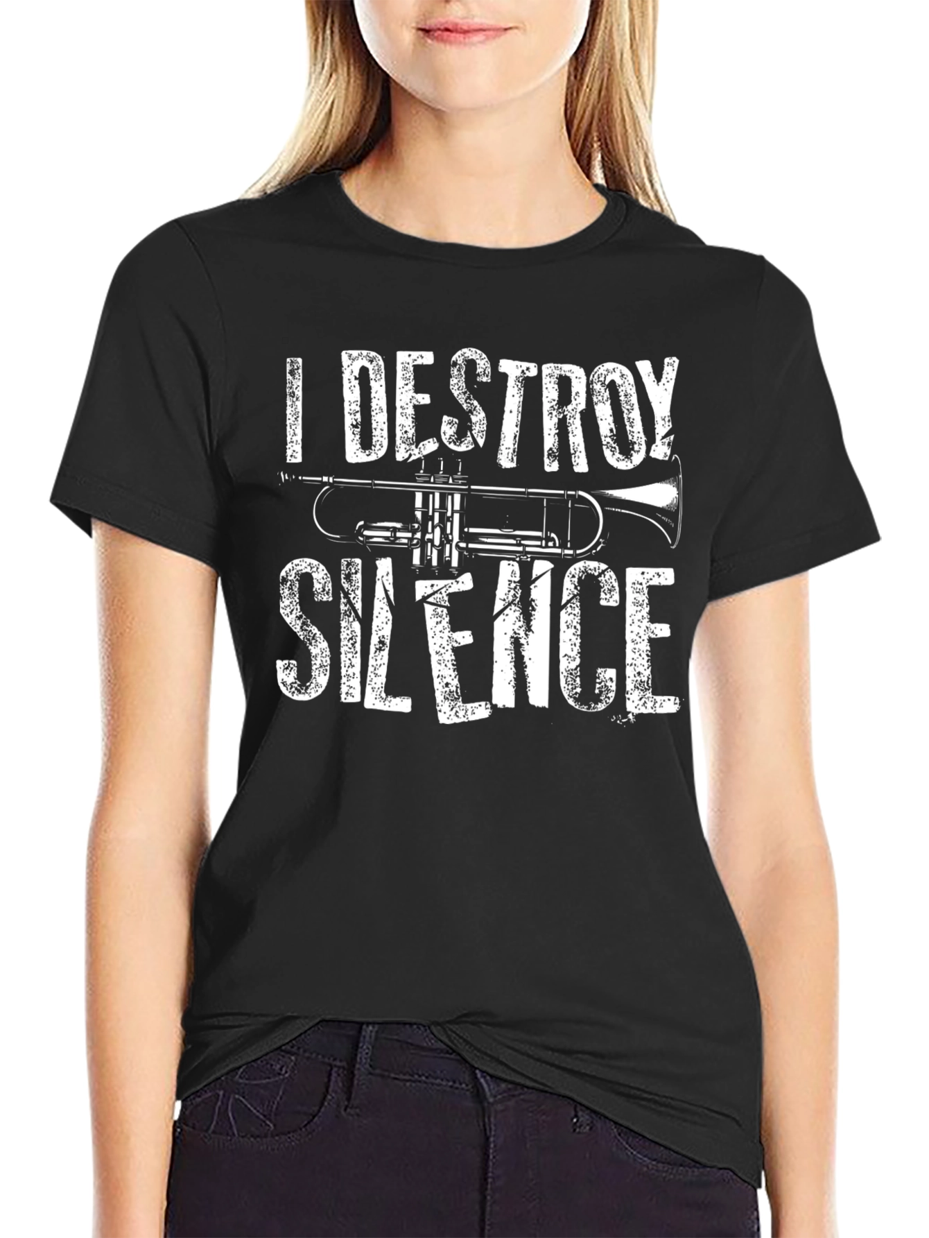 I Destroy Silence Trumpet Graphic Tee