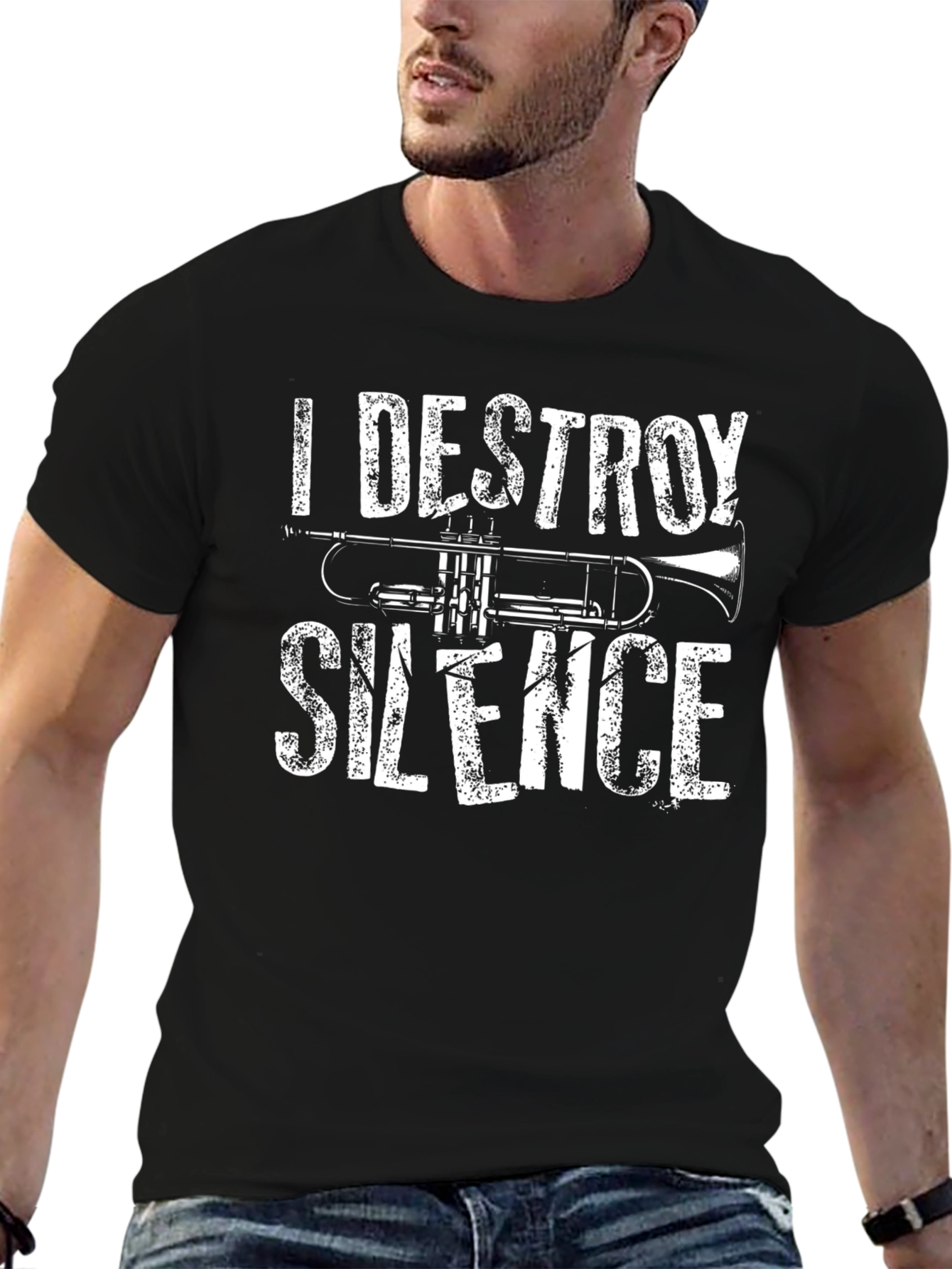 I Destroy Silence Trumpet Graphic Tee