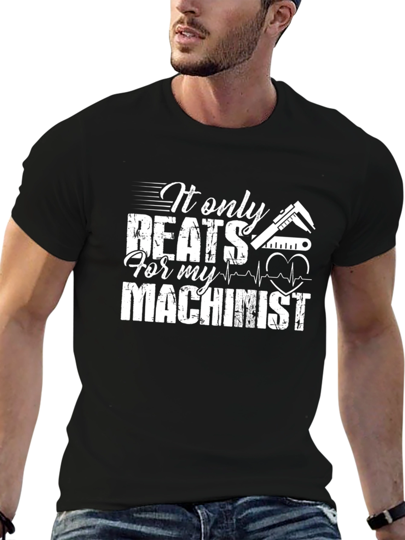 Machinist Heartbeat T-Shirt - Funny Gift for Machinists