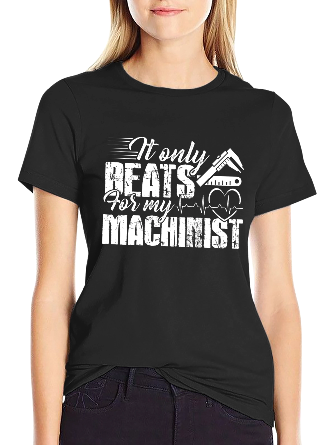 Machinist Heartbeat T-Shirt - Funny Gift for Machinists