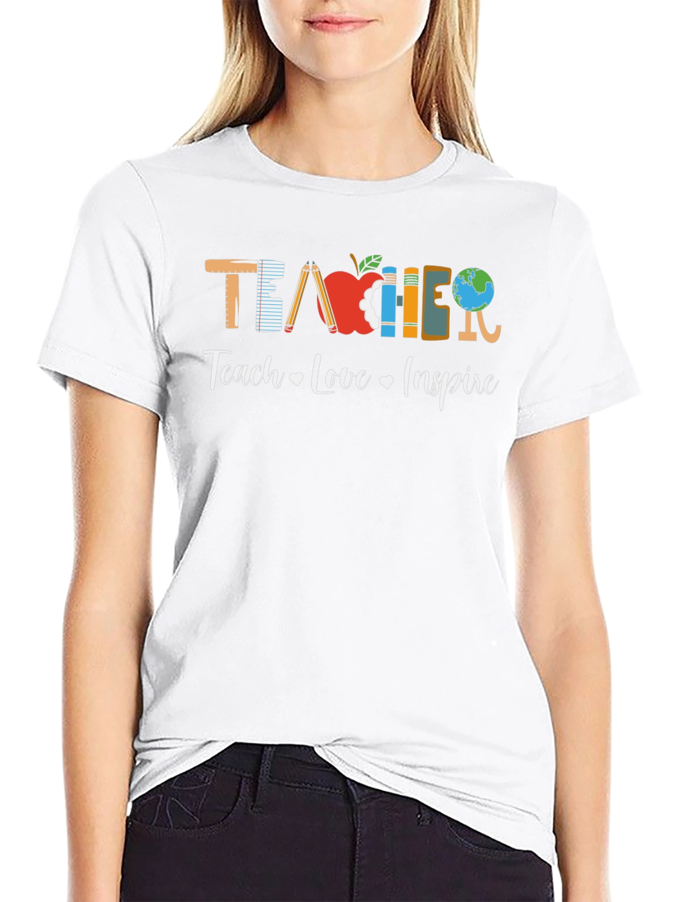 Teacher Teach Love Inspire T-Shirt