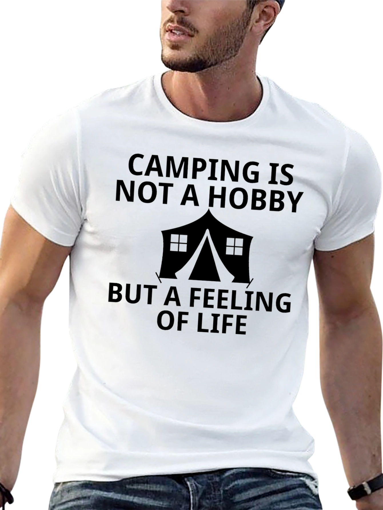 Camping Is Not a Hobby Black Graphic Tee