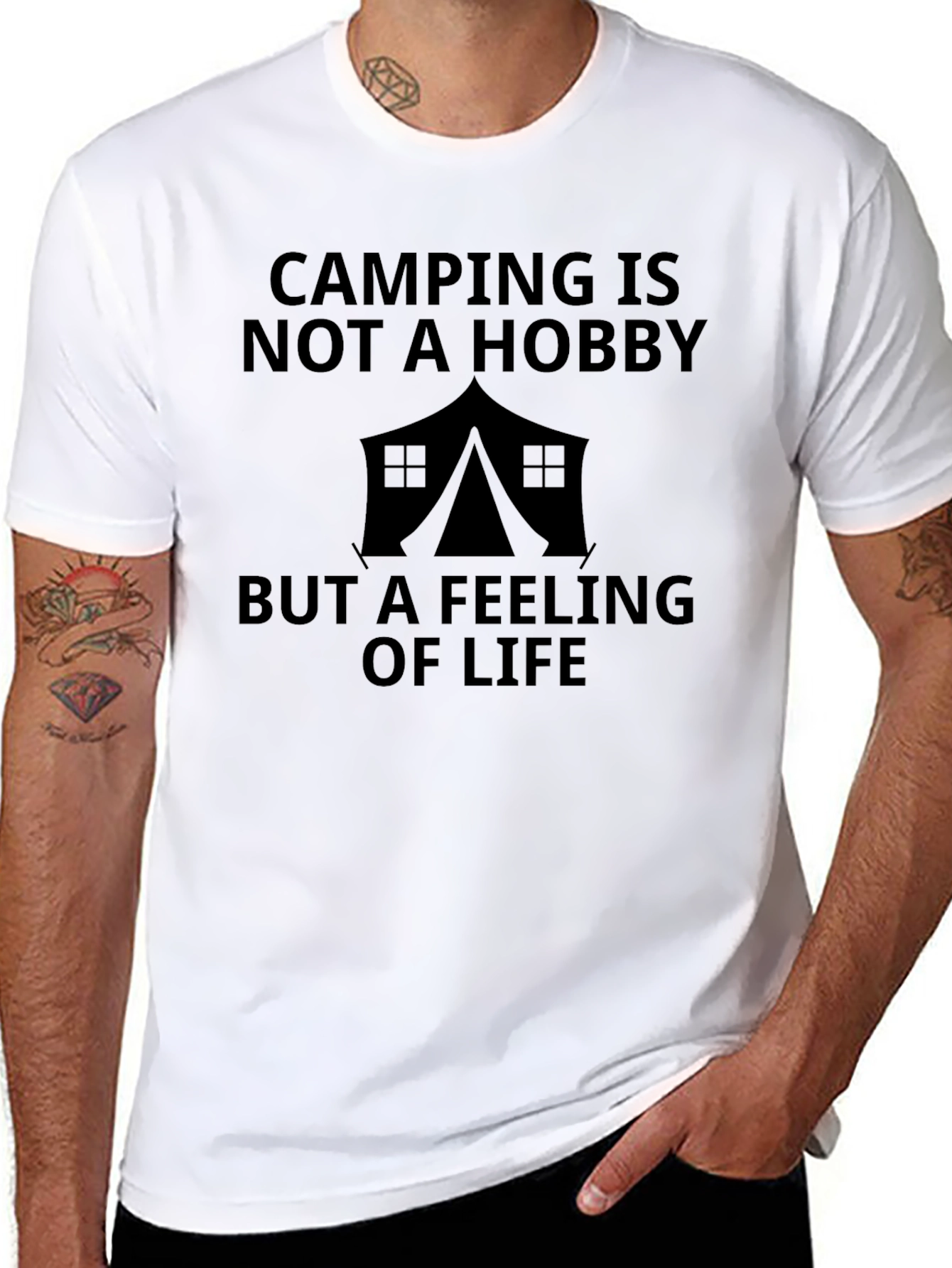 Camping Is Not a Hobby Black Graphic Tee